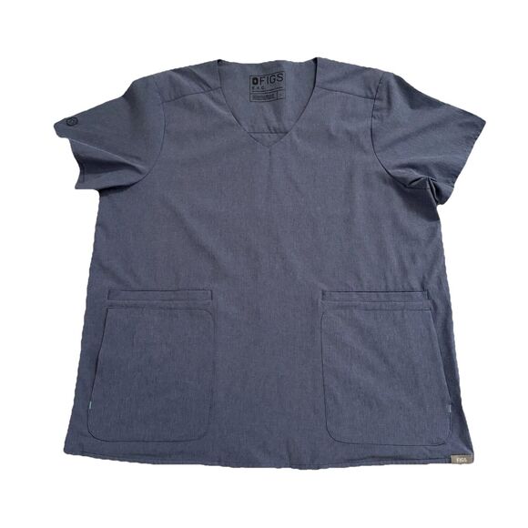 FIGS Lekei Utility FIONe.a.c. Big Sky Blue Scrub Top W20SW1023 Size Large NWOT - Picture 1 of 12